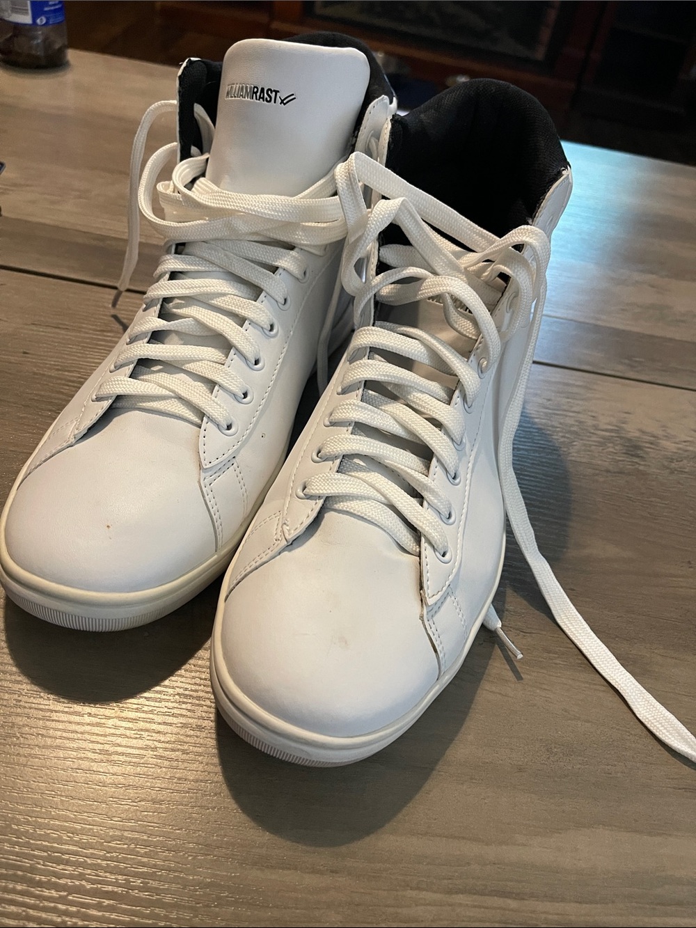 William Rast White High-Top Sneakers with Black Lining